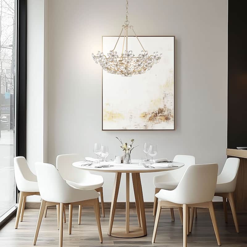 Rosa Glam 3-Light Daisy Crystal Glass Flower Chandelier