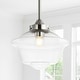 preview thumbnail 59 of 66, Cleo Adjustable Drop Metal/Glass LED Pendant, by JONATHAN Y 9.5" - Chrome
