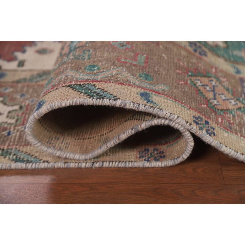 Distressed Tabriz Persian Antique Rug Home Décor Handmade Wool Carpet - 6'6" x 9'8"