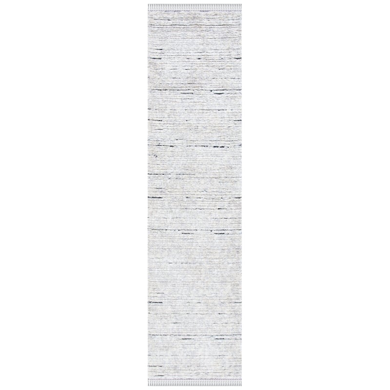 SAFAVIEH Burko Hyeon Modern 1-inch Thick Rug - 2'2" x 9' Runner - Grey/Ivory
