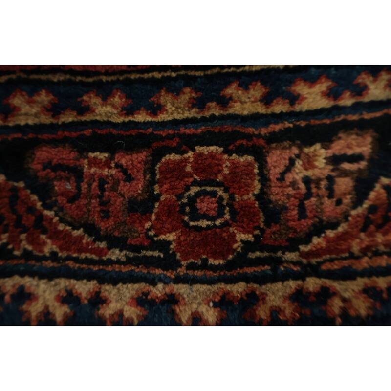 Hand Knotted Oriental 100% Wool Carpet Traditional Floral Oranges & Rust Sarouk Area Rug - 4' 0'' X 2' 0''