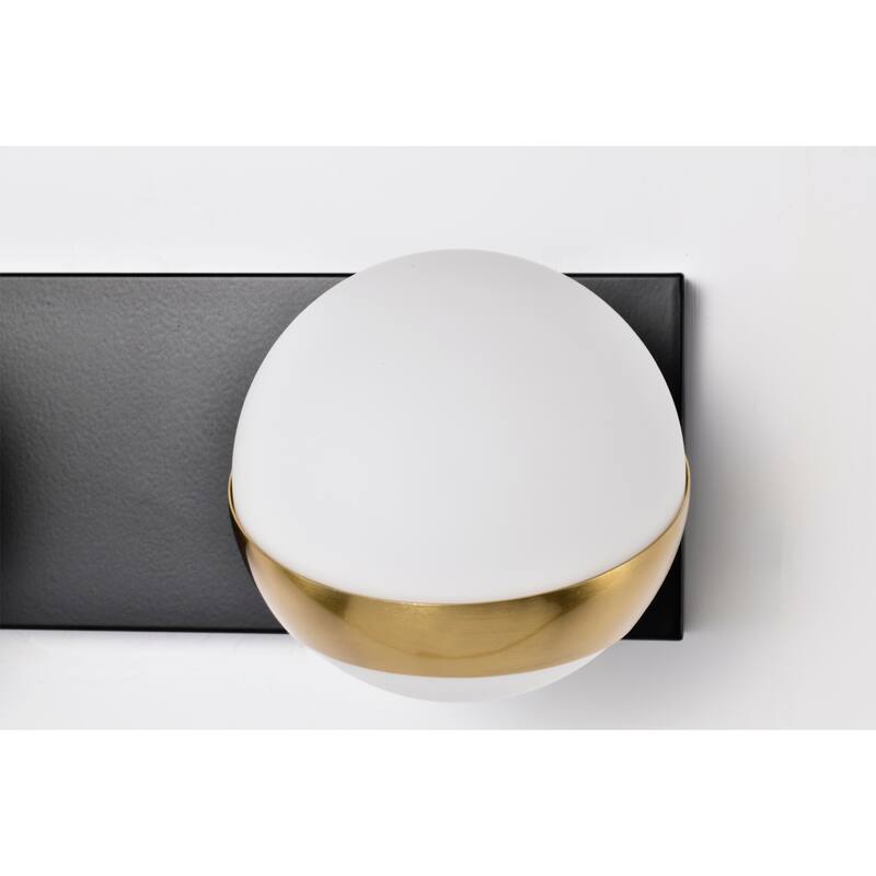 Duo 14 Inch Gold Finish Orb Opaque Glass Wall Sconces 2 Light