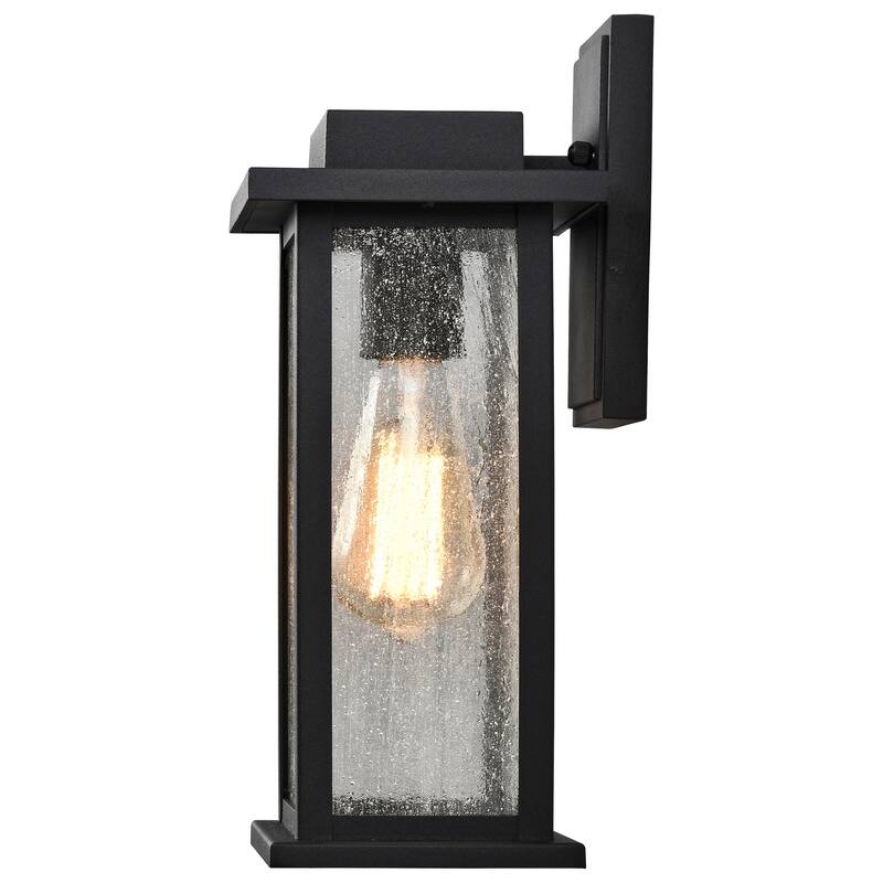Sullivan 1 Light Medium Wall Lantern Matte Black with Clear Seeded Glass