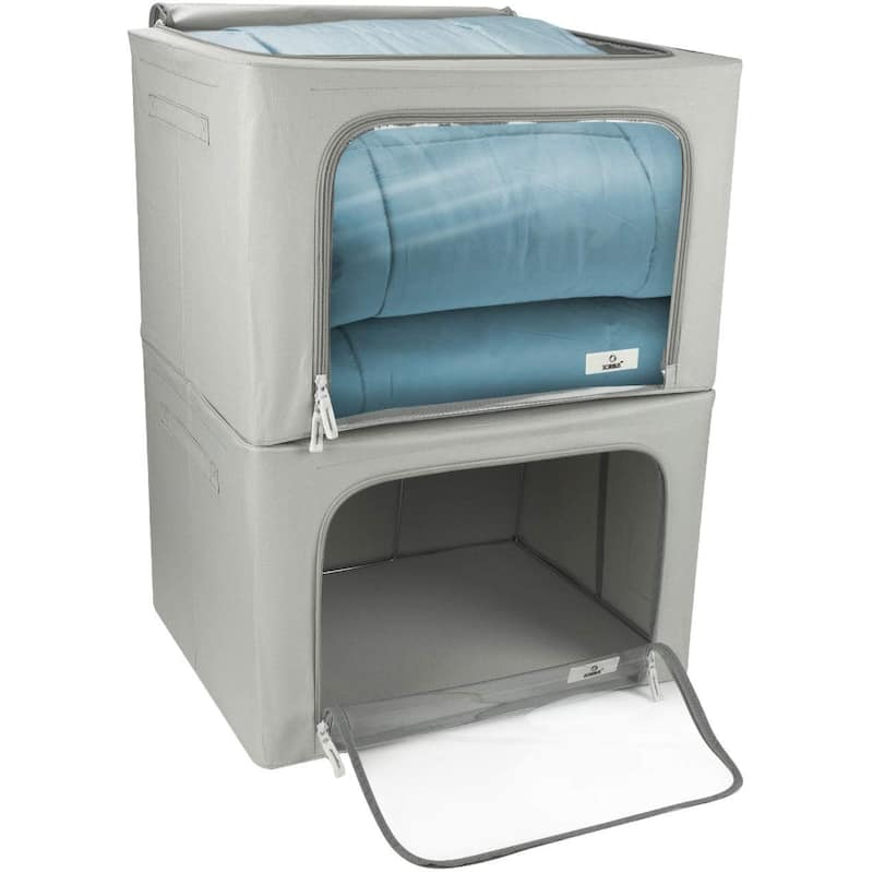 Foldable Storage Box Organizer -Gray Large
