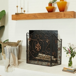 Bronze Iron Traditional Fireplace Screen Pattern 3