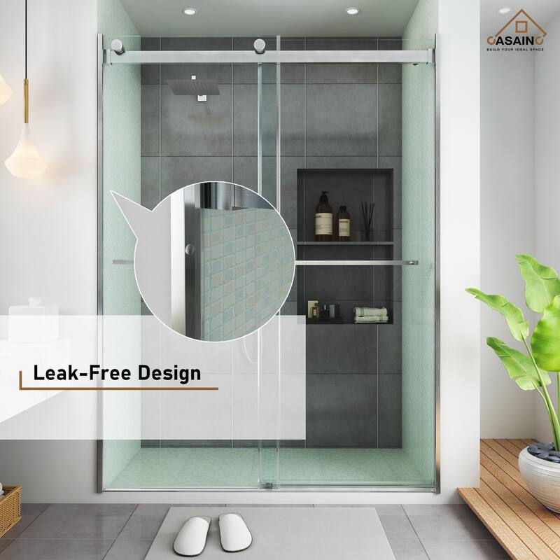 CASAINC 60"*76" Frameless Double Sliding Shower Door