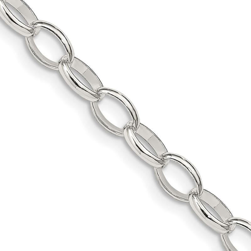 Curata 925 Sterling Silver 5mm Rolo Chain Necklace