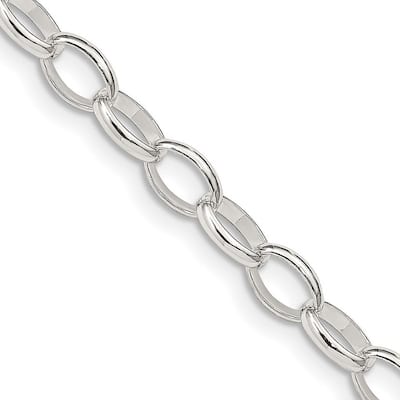 Curata 925 Sterling Silver 5mm Rolo Chain Necklace