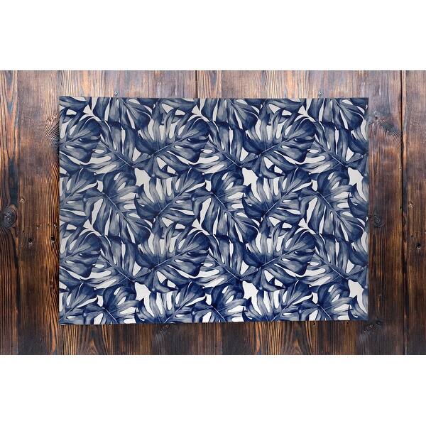 TROPICAL LEAVES BLUE Outdoor Mat By Terri Ellis Bed Bath & Beyond