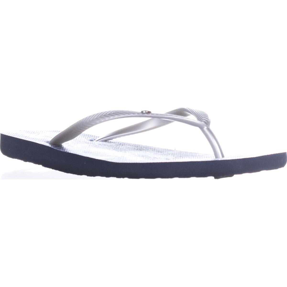 roxy silver flip flops