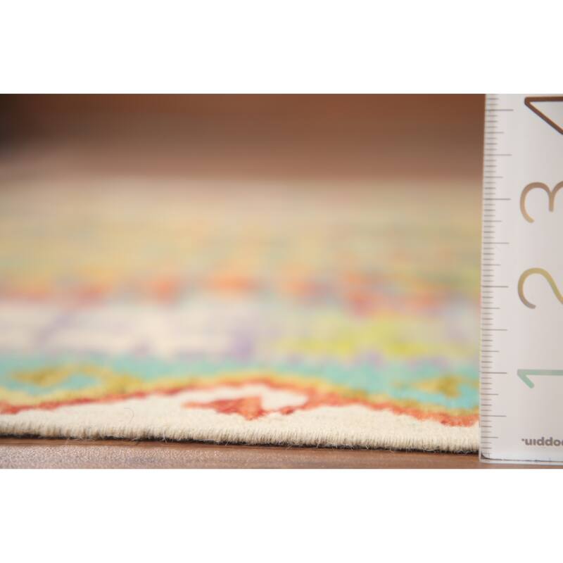 Hand Woven Oriental 100% Wool Carpet Southwestern Geometric Multi-Colored Kilim Area Rug - 6' 8'' X 5' 0''