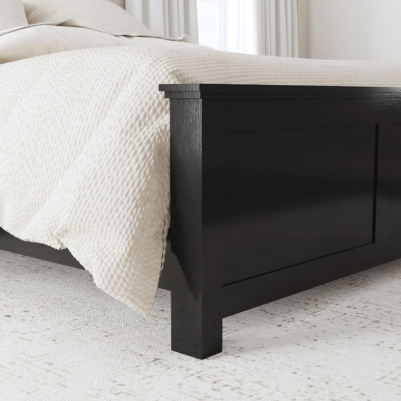 Homestyles Oak Park Black Wood Queen Bed