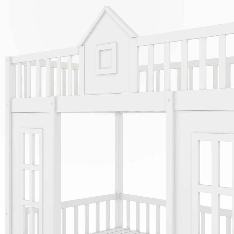 Twin-Over-Twin Bunk Bed with Changeable Table