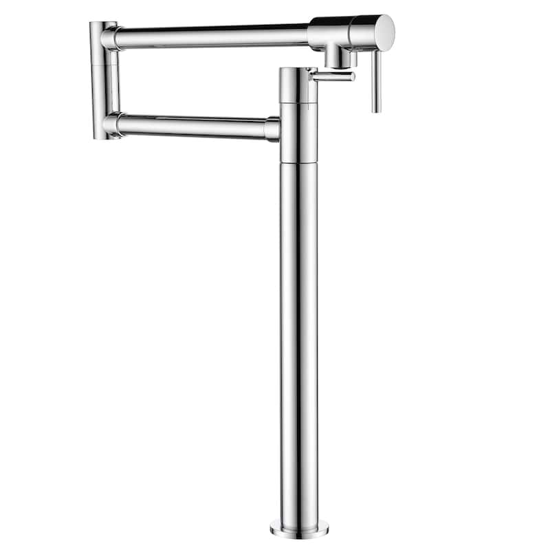 Modern Two Handle Solid Brass Folding Stretchable Pot Filler Faucet