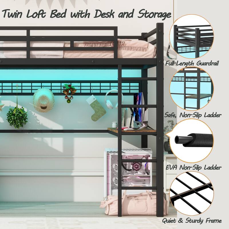 Heavy Metal Bunk Beds with Ladder Kids Bed Frame Twin / Twin XL / Full / Queen Size🏕️
