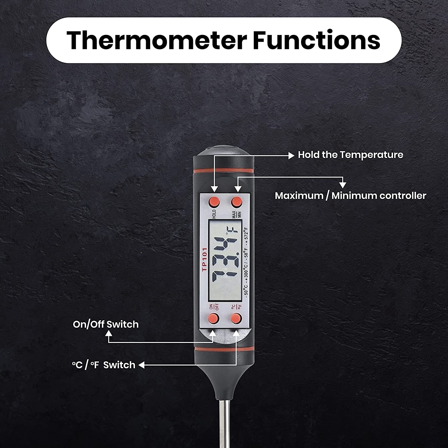 Cheer Collection Bluetooth Instant Read Digital Oven Thermometer