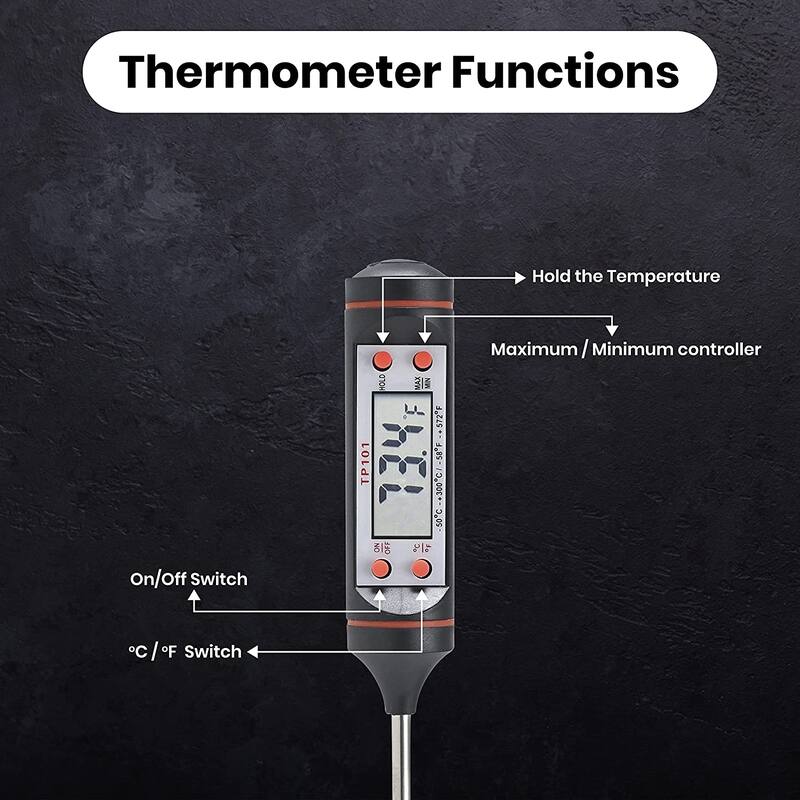 Cheer Collection Digital Meat Thermometer, Quick Read Cooking Thermometer for Grill
