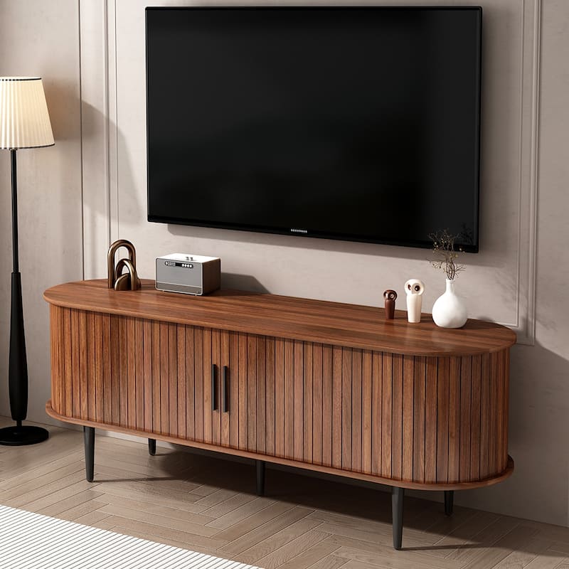 TV Stand TV Console Table with Storage Compartment and Sliding Door