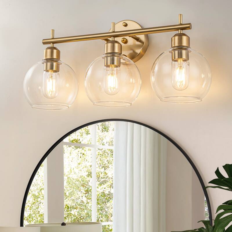 Starsky 4-Lights Modern Dimmable Bathroom Vanity Light with Globe Glass Shade