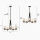 preview thumbnail 5 of 6, Modern Glam 5-Light Black Gold Chandelier Dining Room Chandelier with Cylinder Glass - 25 " D