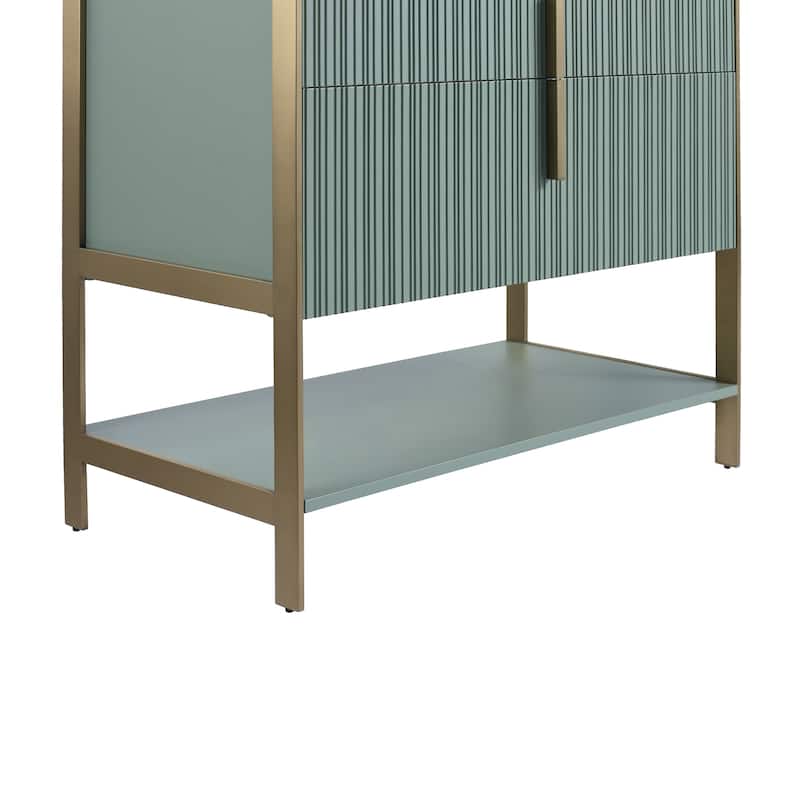Fine Fixtures Serenity Modern Bathroom Vanity with Black Sintered Stone Top