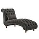 preview thumbnail 35 of 47, Knightsbridge Tufted Oversized Chaise Lounge by iNSPIRE Q Artisan Dark Grey Linen