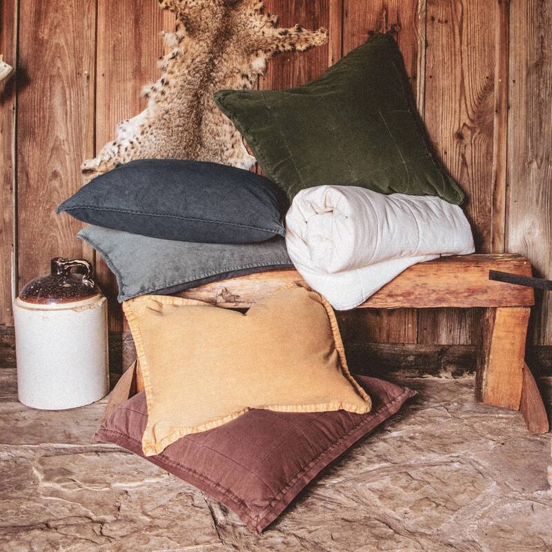HiEnd Accents Stonewashed Cotton Canvas Vintage Chic Coverlet, 1PC