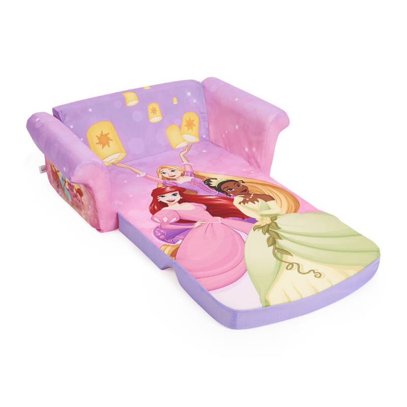 Marshmallow Furniture 2-in-1 Flip Open Couch Kid's Furniture, Disney Princesses - 14.75 x 29.25 x 16 inches