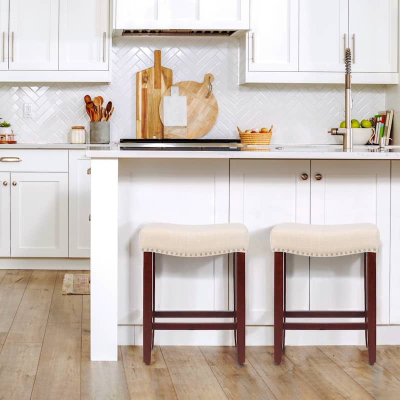 Jameson Upholstered Polyester Cherry 24 Inch Counter Stool (Set Of 2)