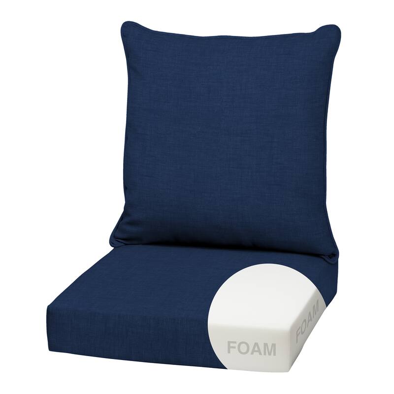 ARDEN Outdoor Foam Deep Seat Cushion Set, 22 in x 24 in - Sapphire Blue Leala