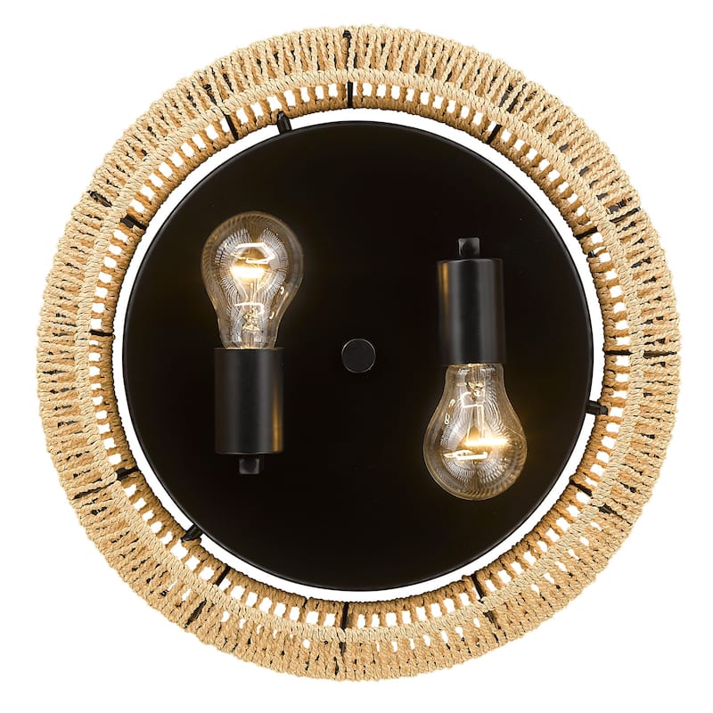 Golden Lighting Marlee 2-light Flush Mount in Matte Black