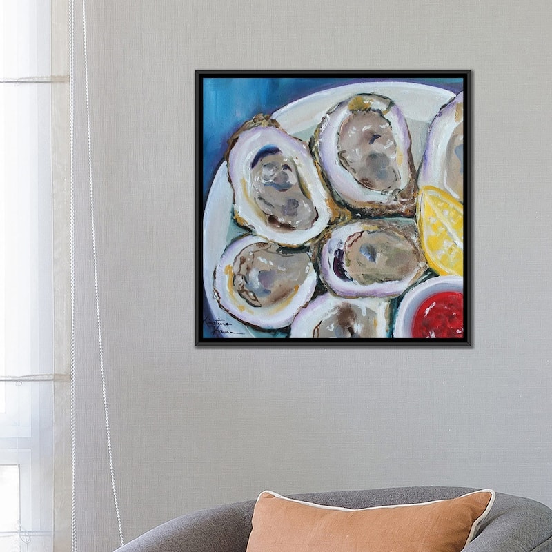 iCanvas "Oysters On The Half Shell" by Kristine Kainer Framed Canvas Print