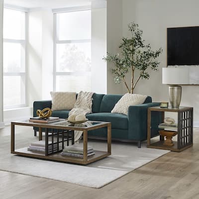 Liberty Furniture Bayhill Trellis Glass Top Cocktail Table, End Table Options