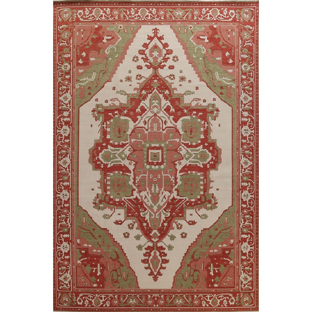 Heriz Serapi Turkish Oriental Traditional Area Rug Wool Hand-knotted - 9'9" x 13'0"