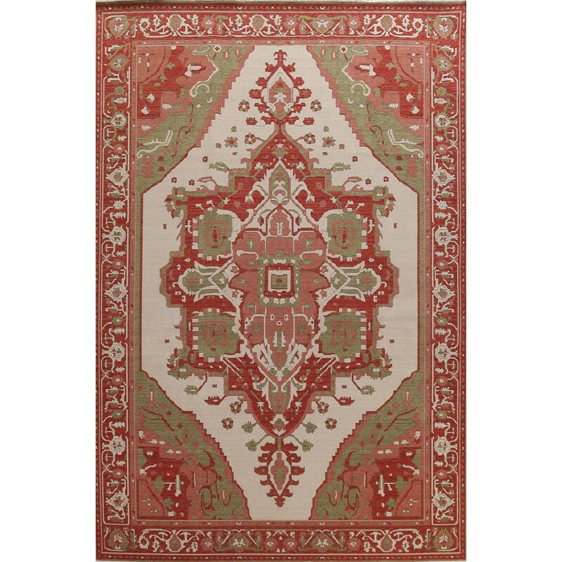Heriz Serapi Turkish Oriental Traditional Area Rug Wool Hand-knotted - 9'9" x 13'0"