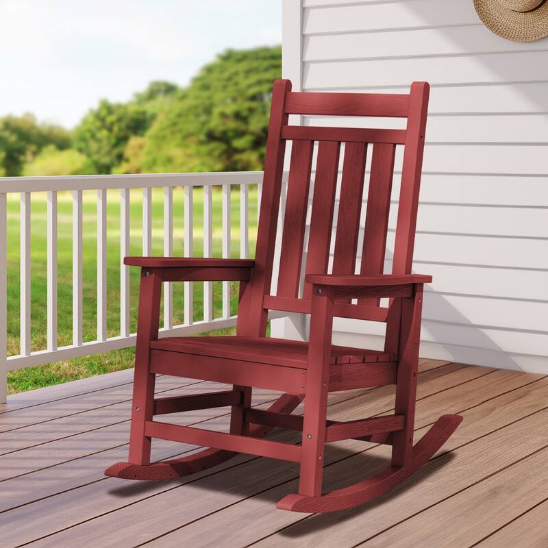 HDPE Outdoor Patio Rocking Plastic Adirondack Chair