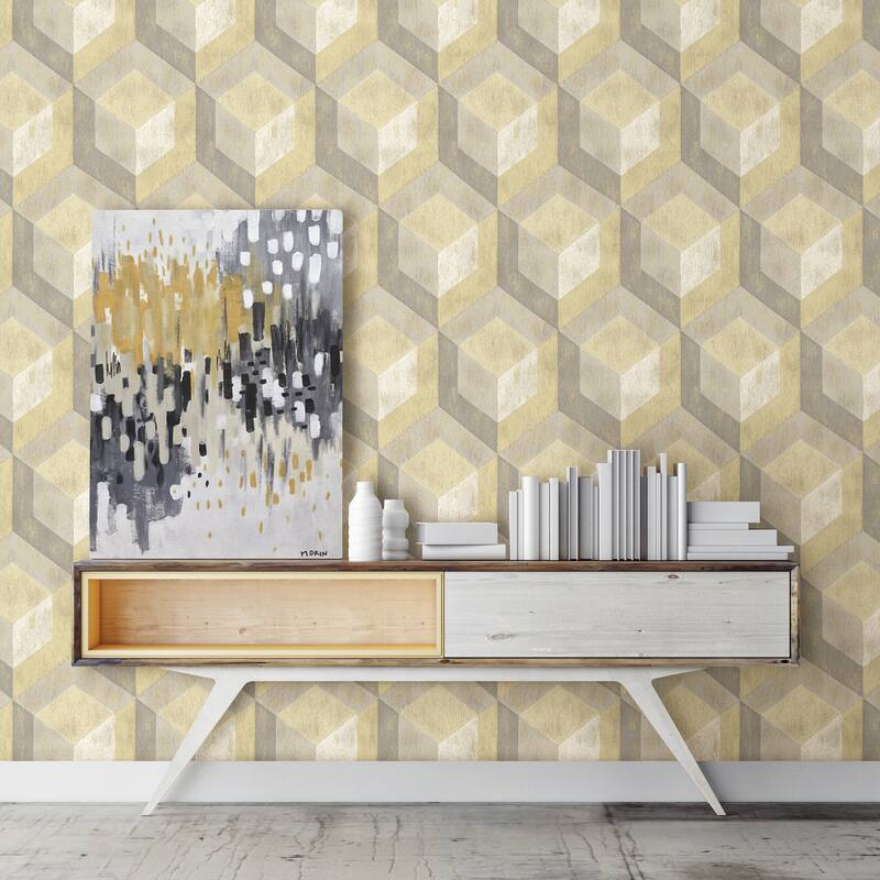 A-Street Prints Clarabelle Beige Rustic Wood Tile Wallpaper