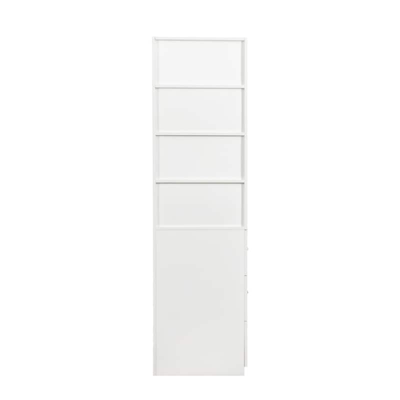 70.87" H Display Storage Cabinet,4-Tier Shelf,3 Side Drawers ,Modern Wooden Tall Bookshelf Bookcase