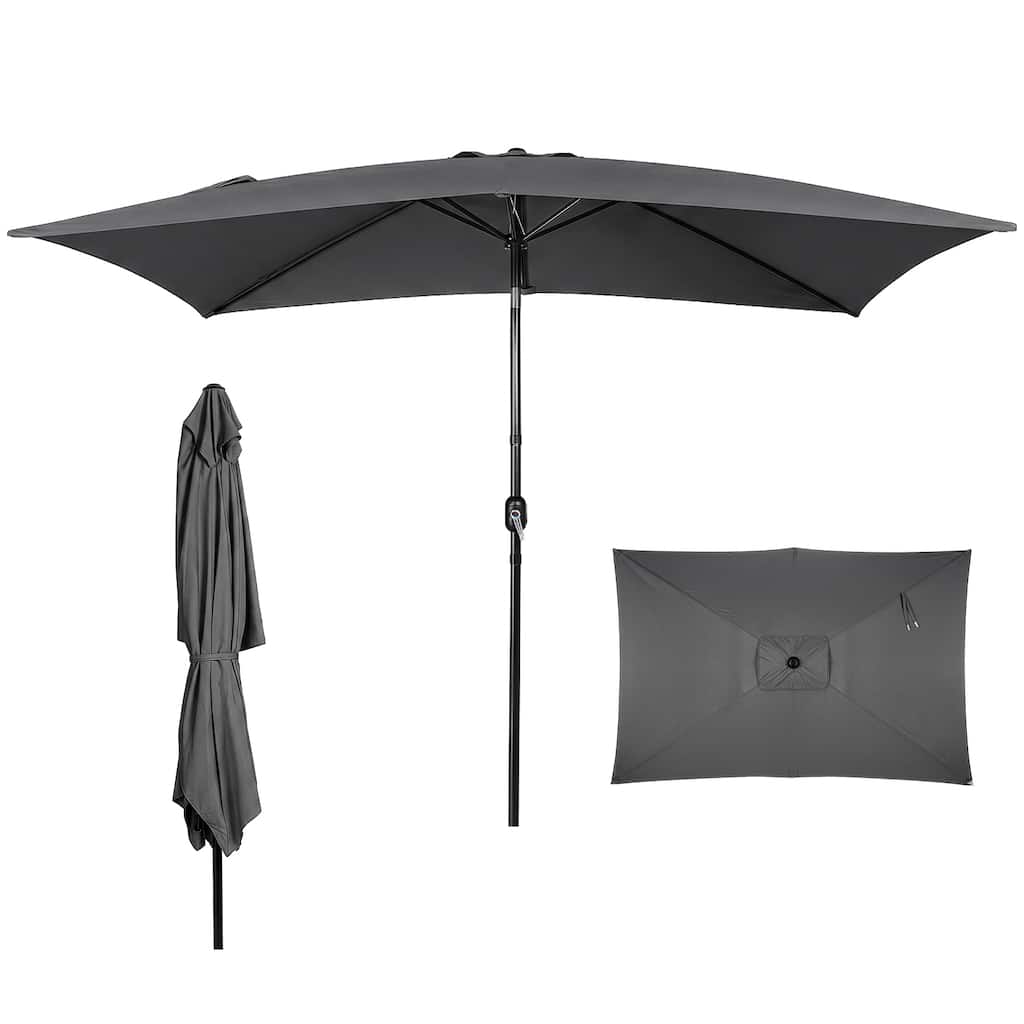ebay umbrella for patio table 8 Piece Patio Dining Set Outdoor Patio Table and Chairs with  Umbrella,Orange Red