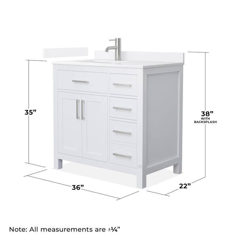 Wyndham Collection WCG2424-36S-QTZ-UNSMXX Beckett 36" Free Standing