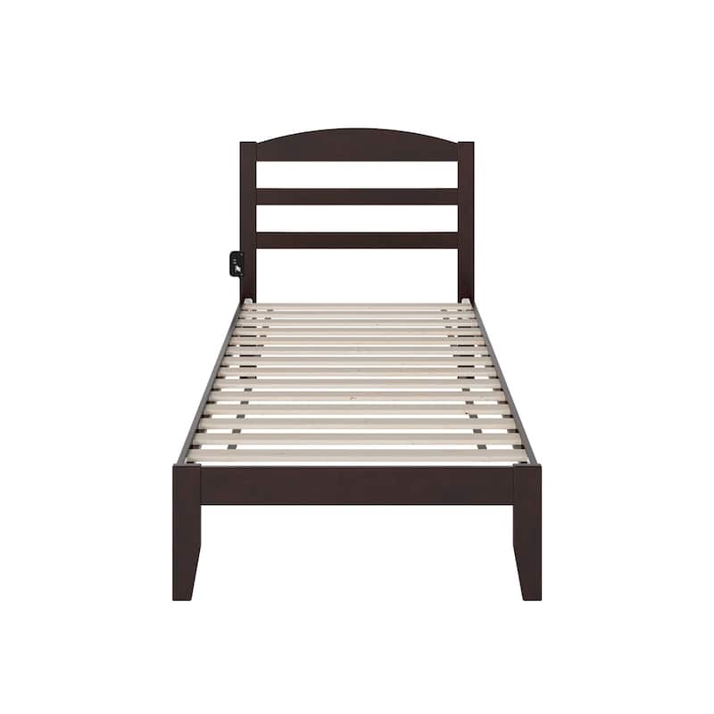 Warren Solid Wood Platform Bed with Attachable USB Charger