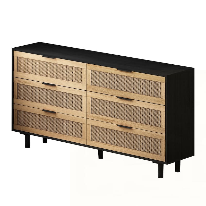 6-Drawers Rattan Storage Cabinet