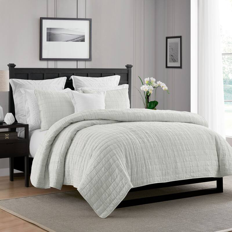 Swift Home Crinkle Enzyme Wash Oversized Coverlet/Bedspread Quilt Sets