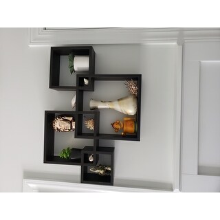 Danya B Espresso Intersecting Cube Shelves