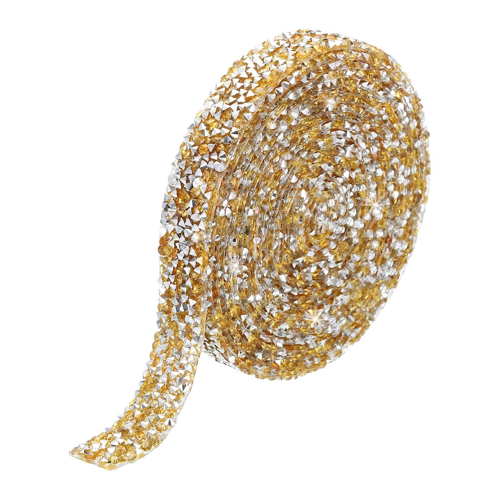 1 Roll 3 Yards Self Adhesive Rhinestone Diamond Ribbon Silver Base