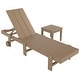 preview thumbnail 2 of 113, Shoreside Modern Poly Eco-Friendly All Weather Reclining Chaise Lounge With Wheels and Side Table (2-Piece Set)