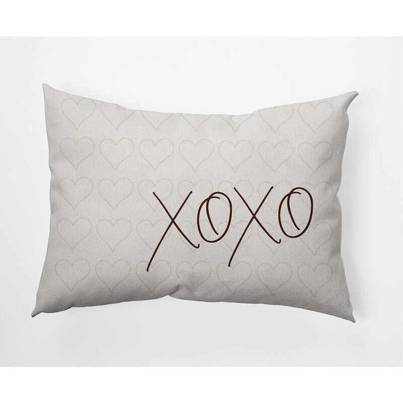 XOXO with Hearts Valentine's Day Decorative Indoor/Outdoor Pillow