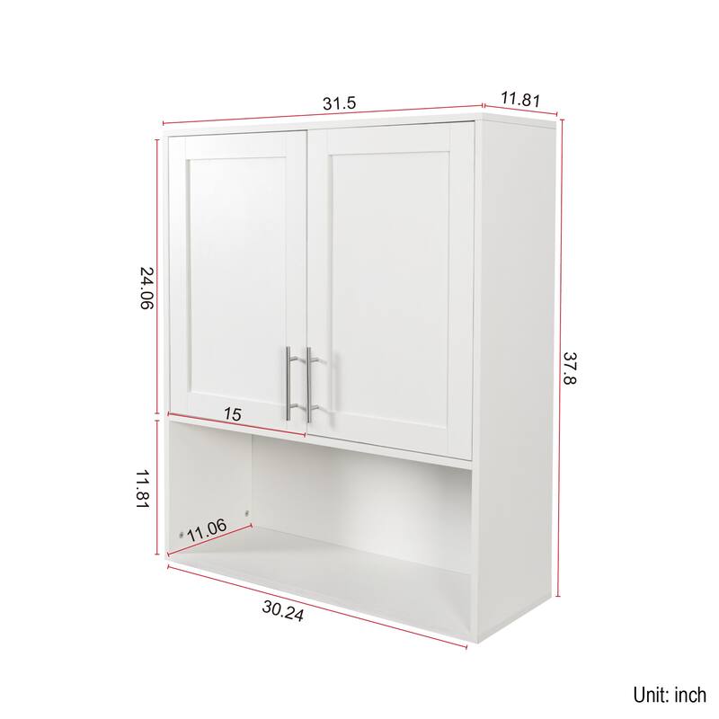 Dual Facial Tissue Slot Bathroom Mirror Cabinet, Adjustable Shelves, Wall-Mounted Storage for Bathroom Vanity