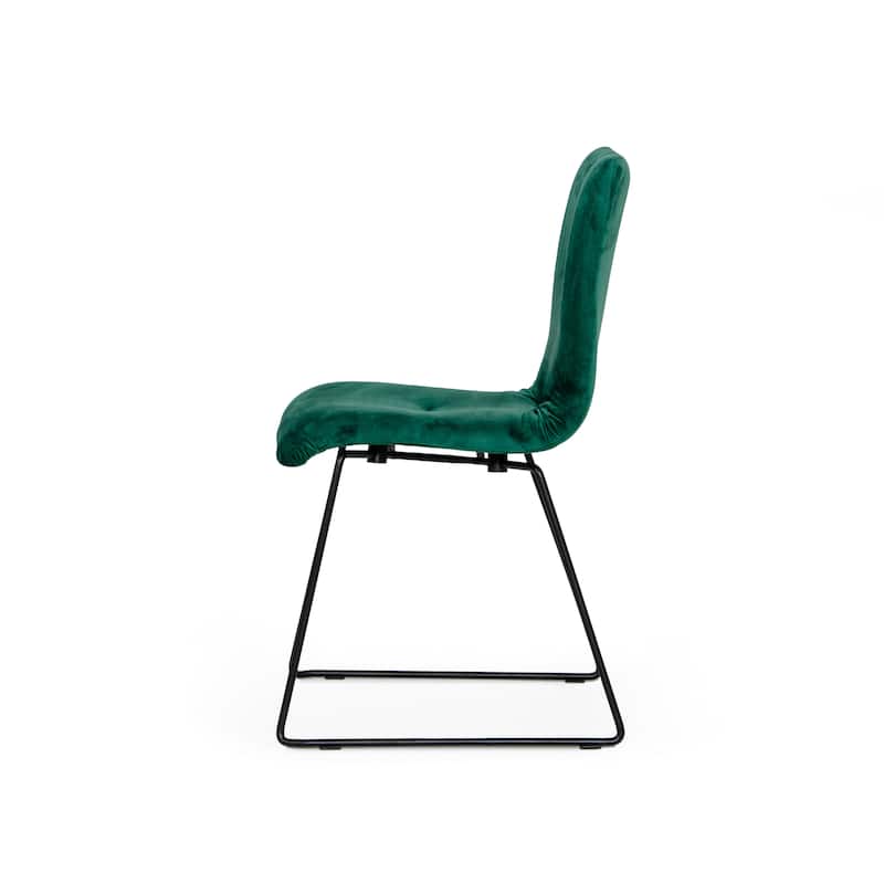Modrest Yannis Modern Green Fabric Dining Chair (Set of 2)