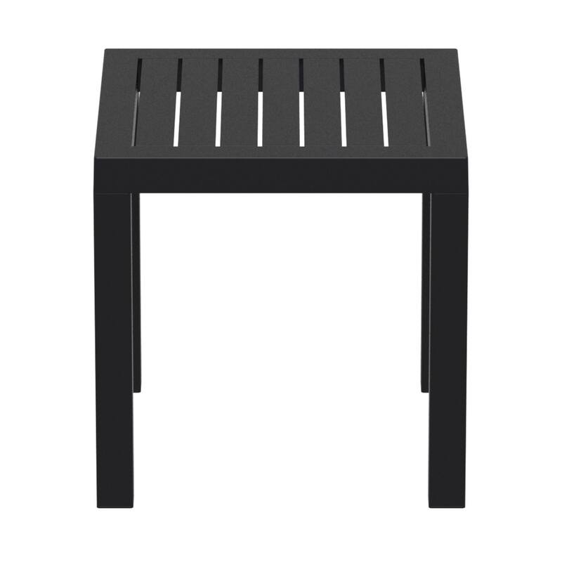 18" Black Patio Square Side Table with Drain Hole